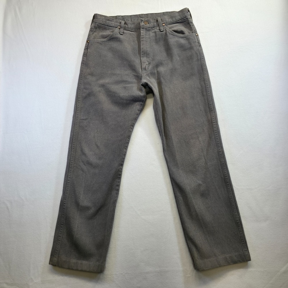 Vintage Wrangler 13MWZCG Men's Gray Denim Jeans Made USA Size 34x32 (30x28.5)
